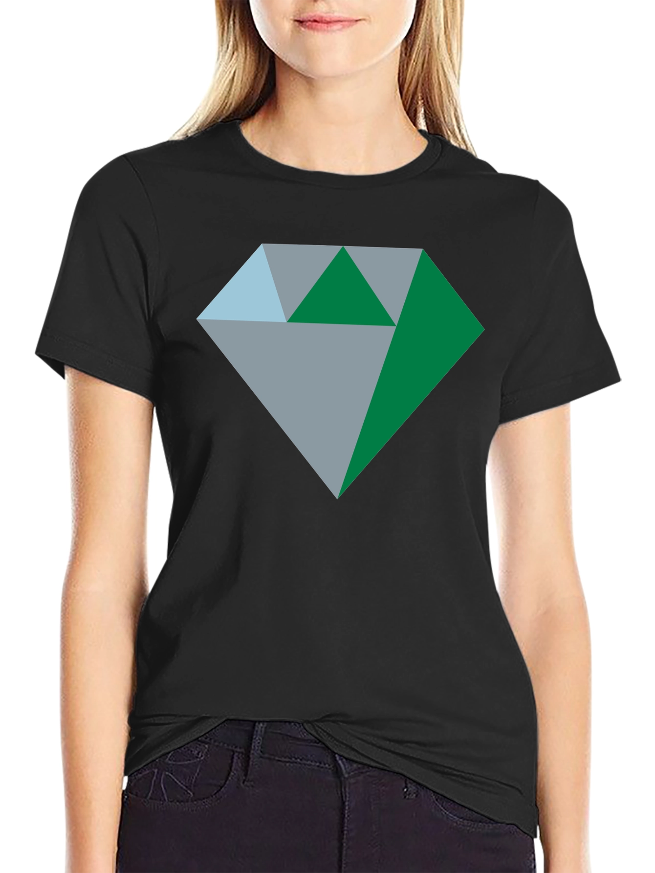 Geometric Diamond Graphic Tee - Stylish & Modern Design