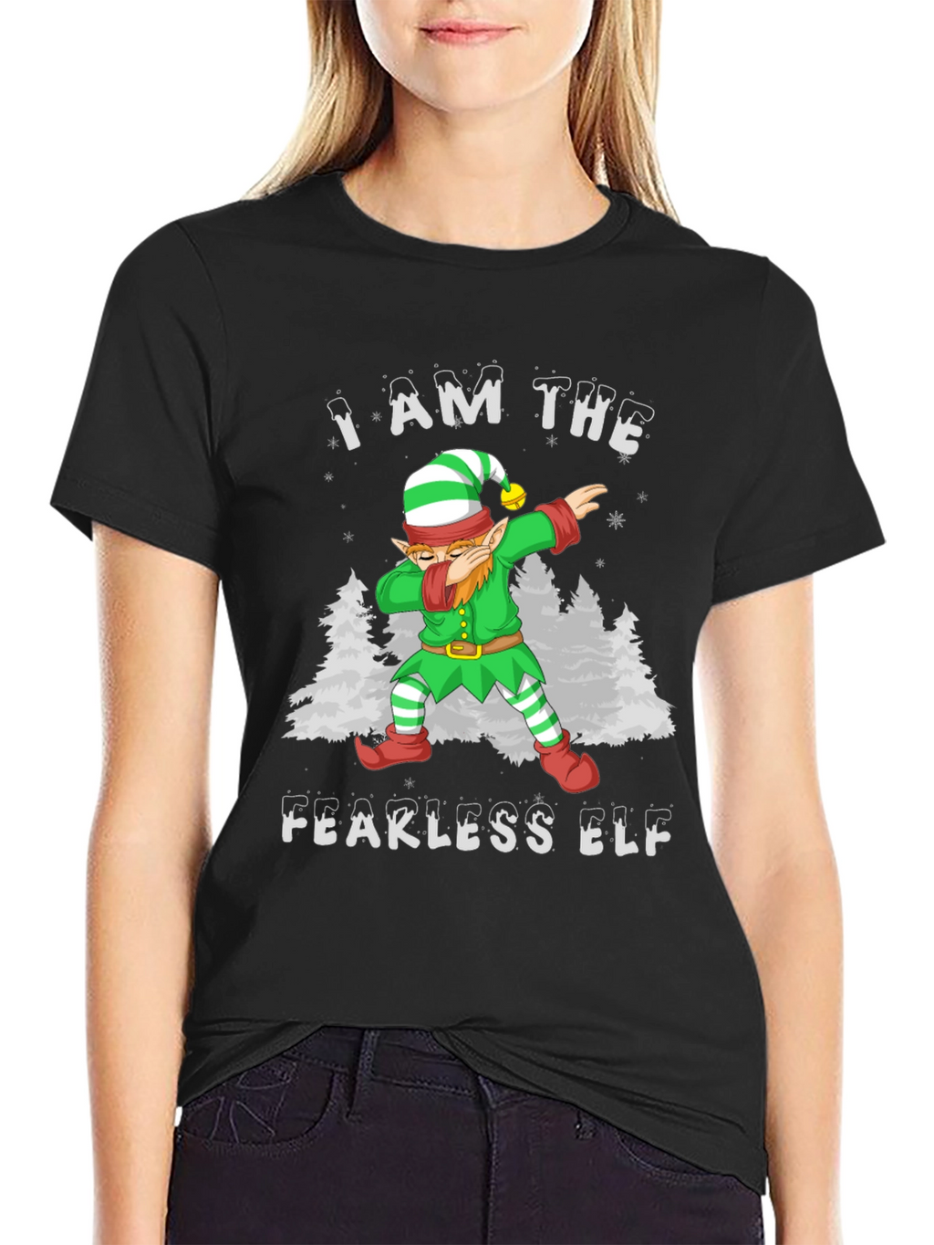 Fearless Elf Christmas Dabbing T-Shirt