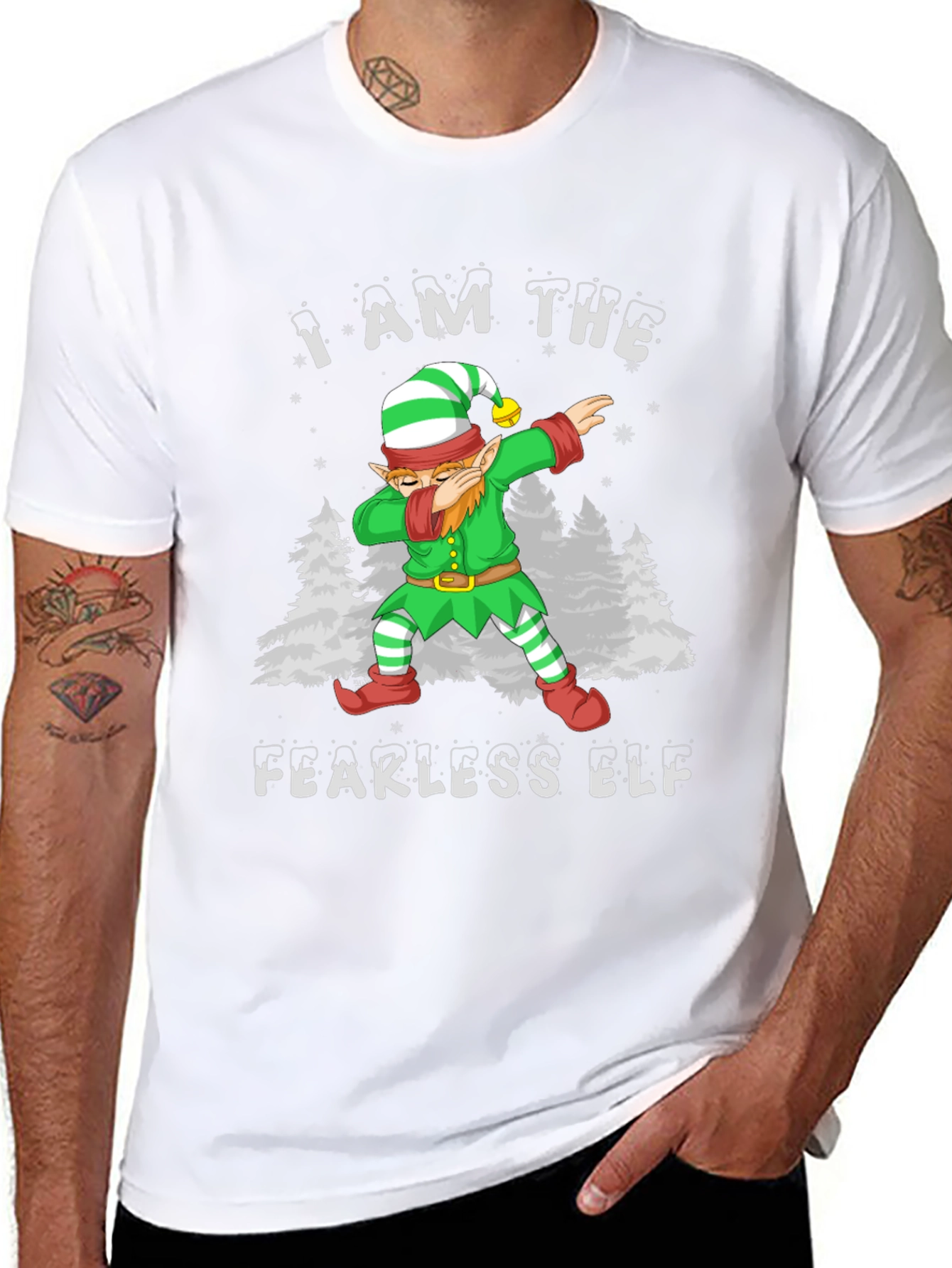 Fearless Elf Christmas Dabbing T-Shirt