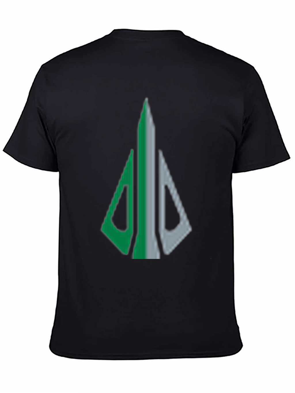 Geometric Arrow Graphic Tee - Black