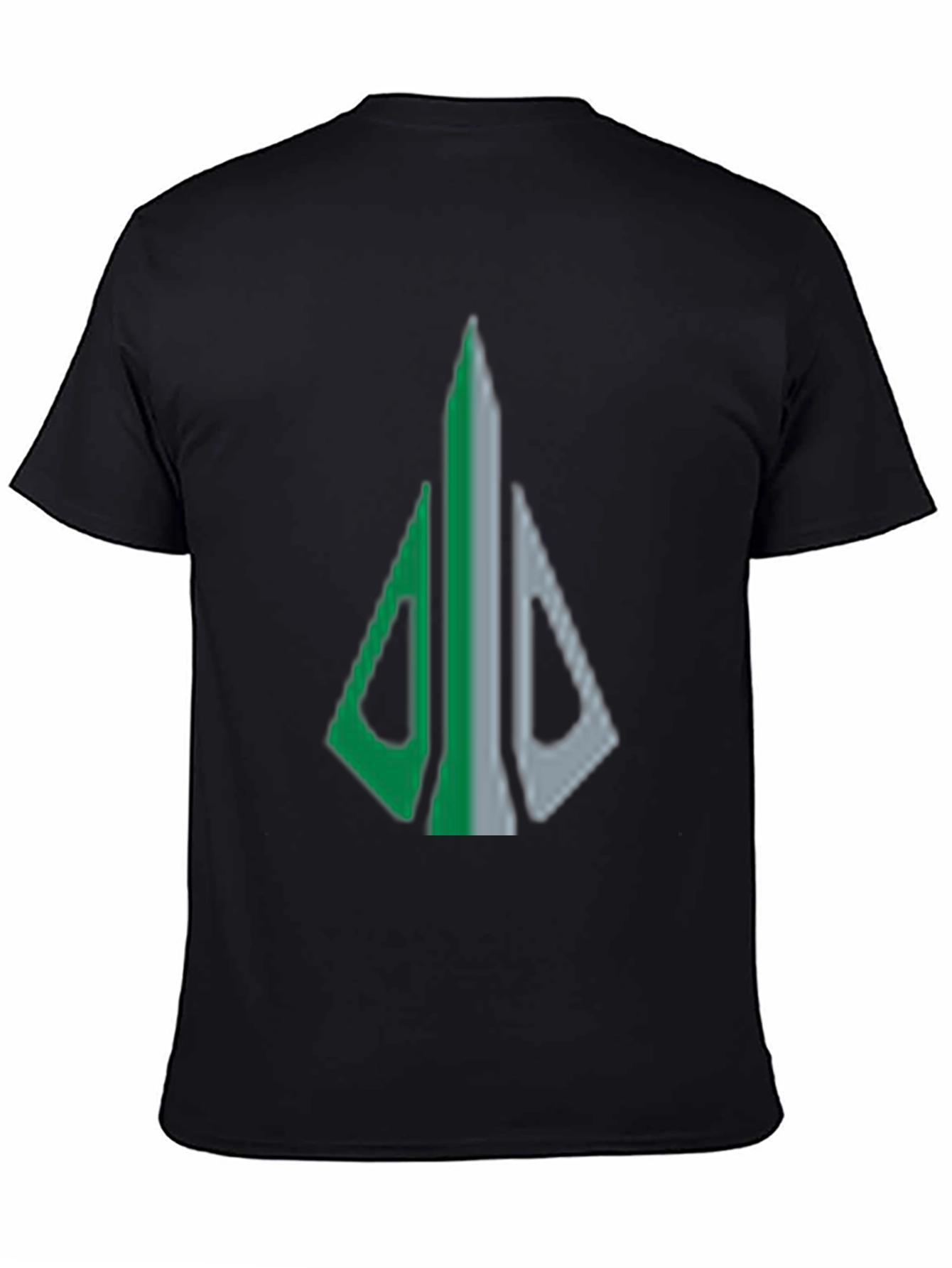 Geometric Arrow Graphic Tee - Black