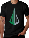 Geometric Arrow Graphic Tee - Black