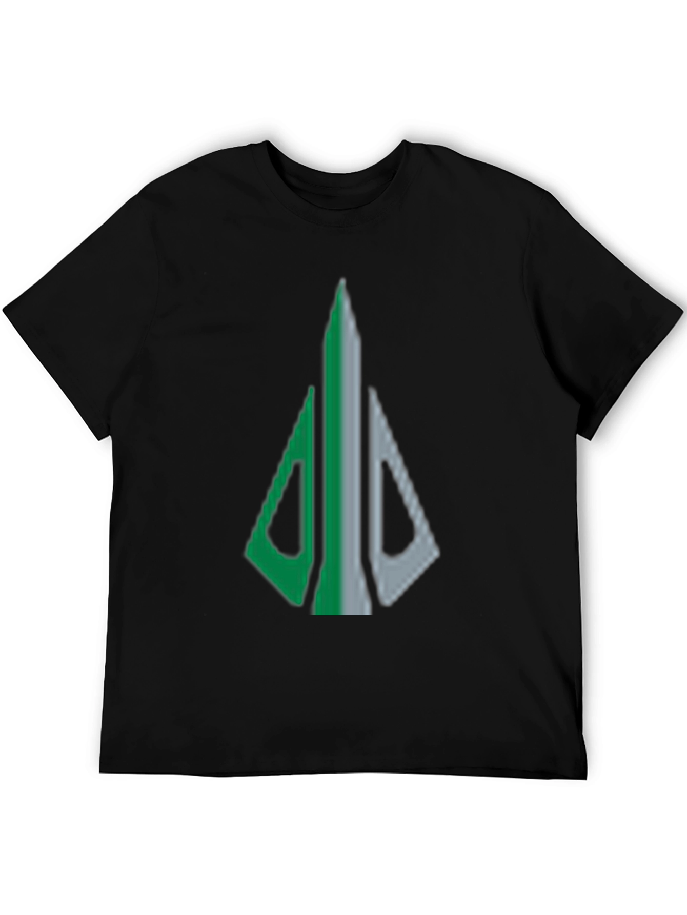 Geometric Arrow Graphic Tee - Black