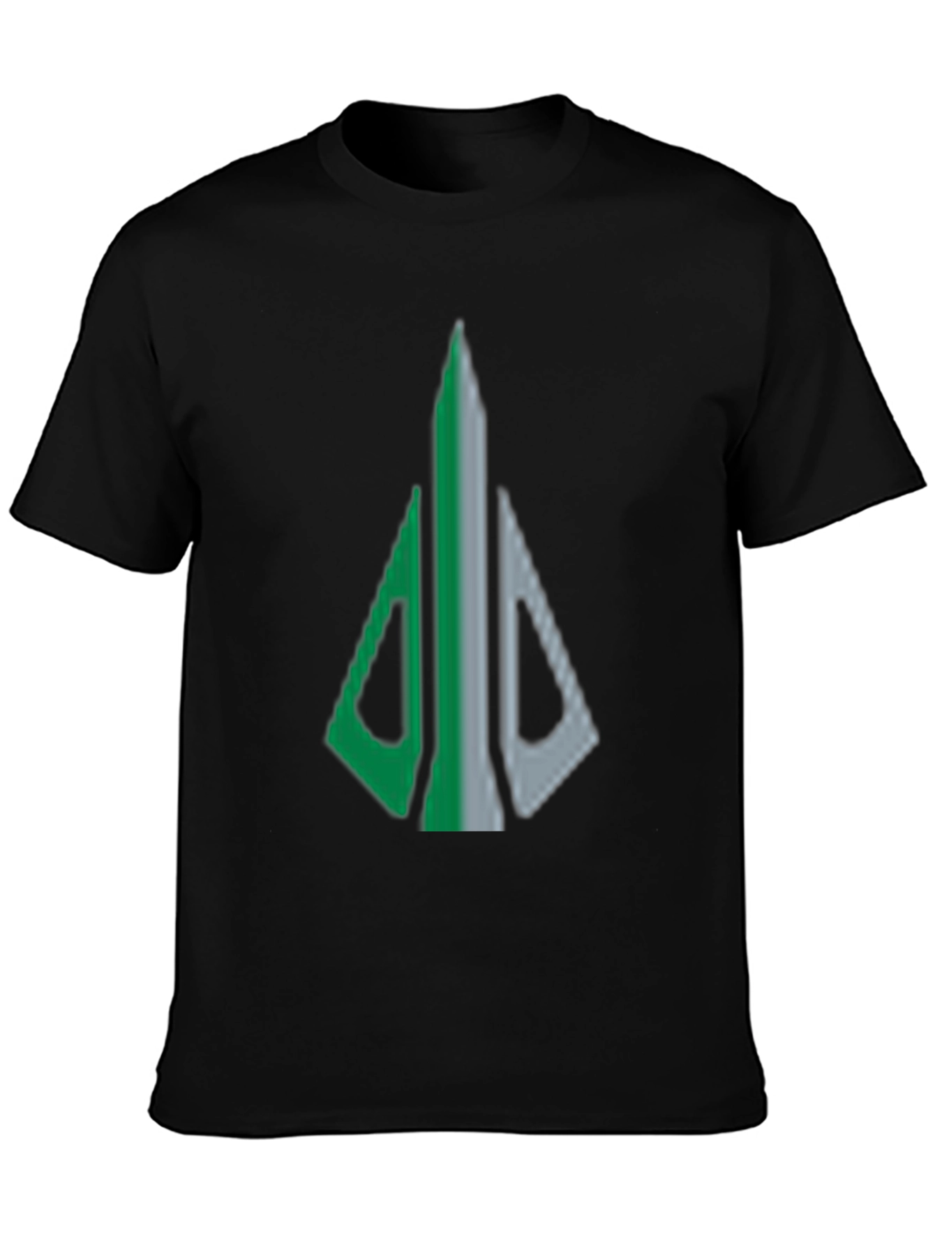 Geometric Arrow Graphic Tee - Black