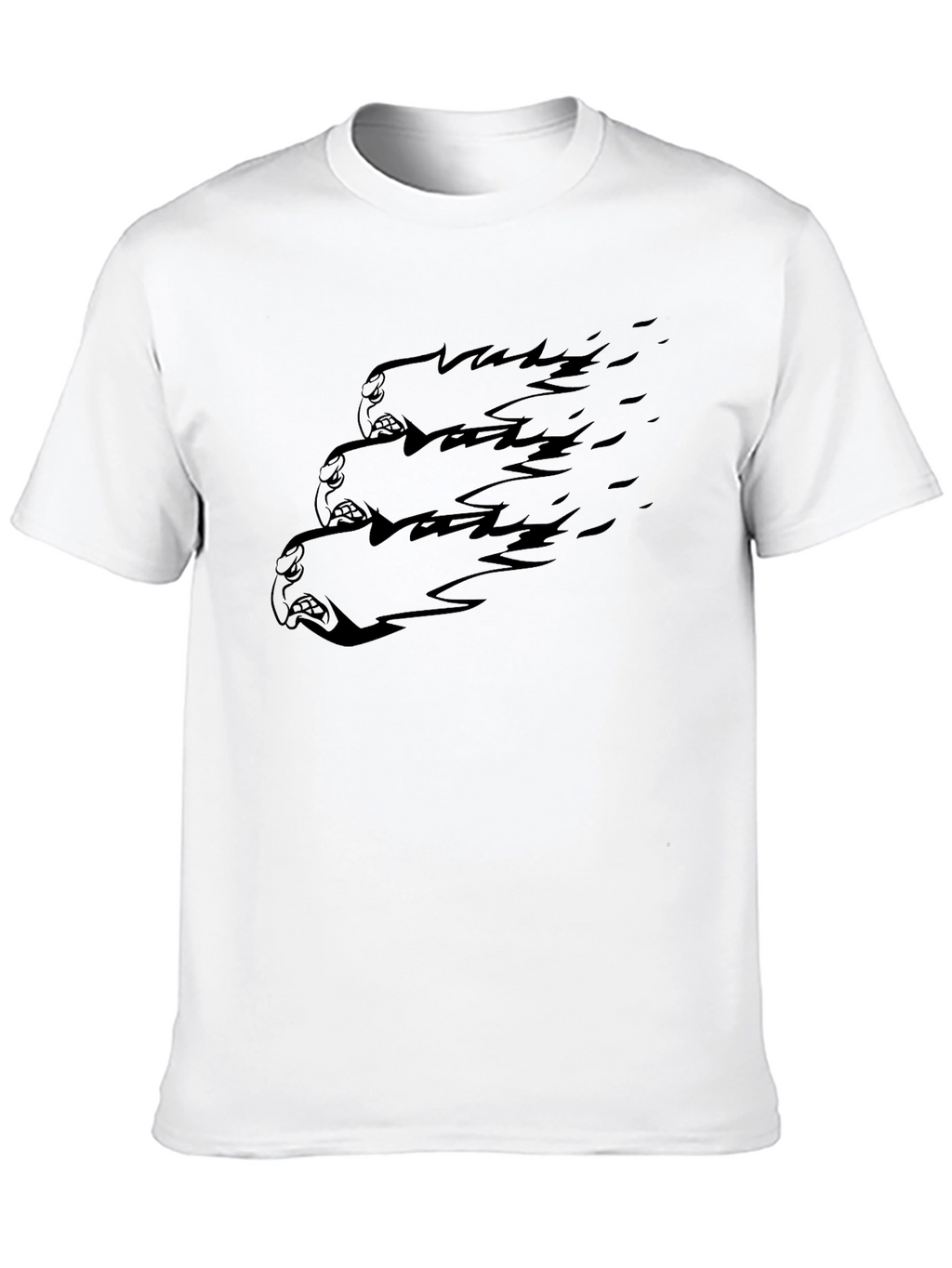 Mens Black Graphic Tee - Three Heads