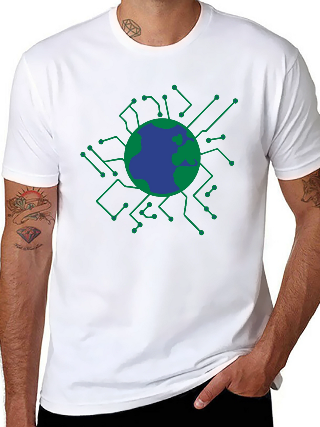 Tech Earth Graphic T-Shirt - Black