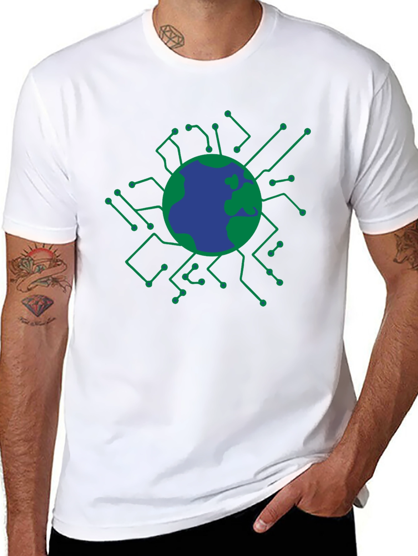 Tech Earth Graphic T-Shirt - Black