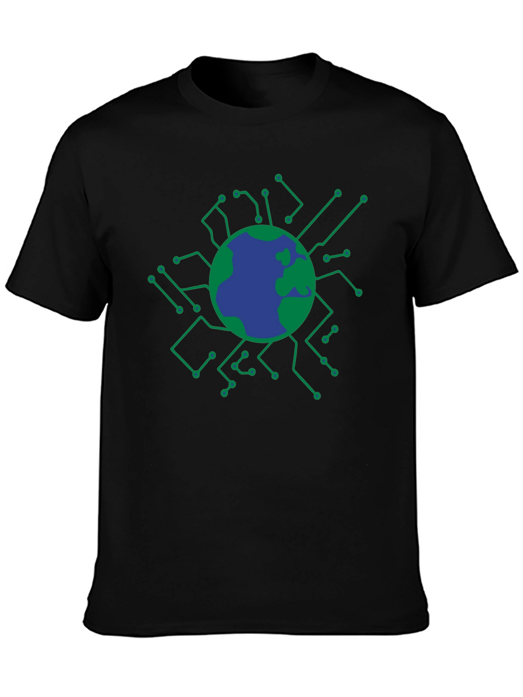 Tech Earth Graphic T-Shirt - Black