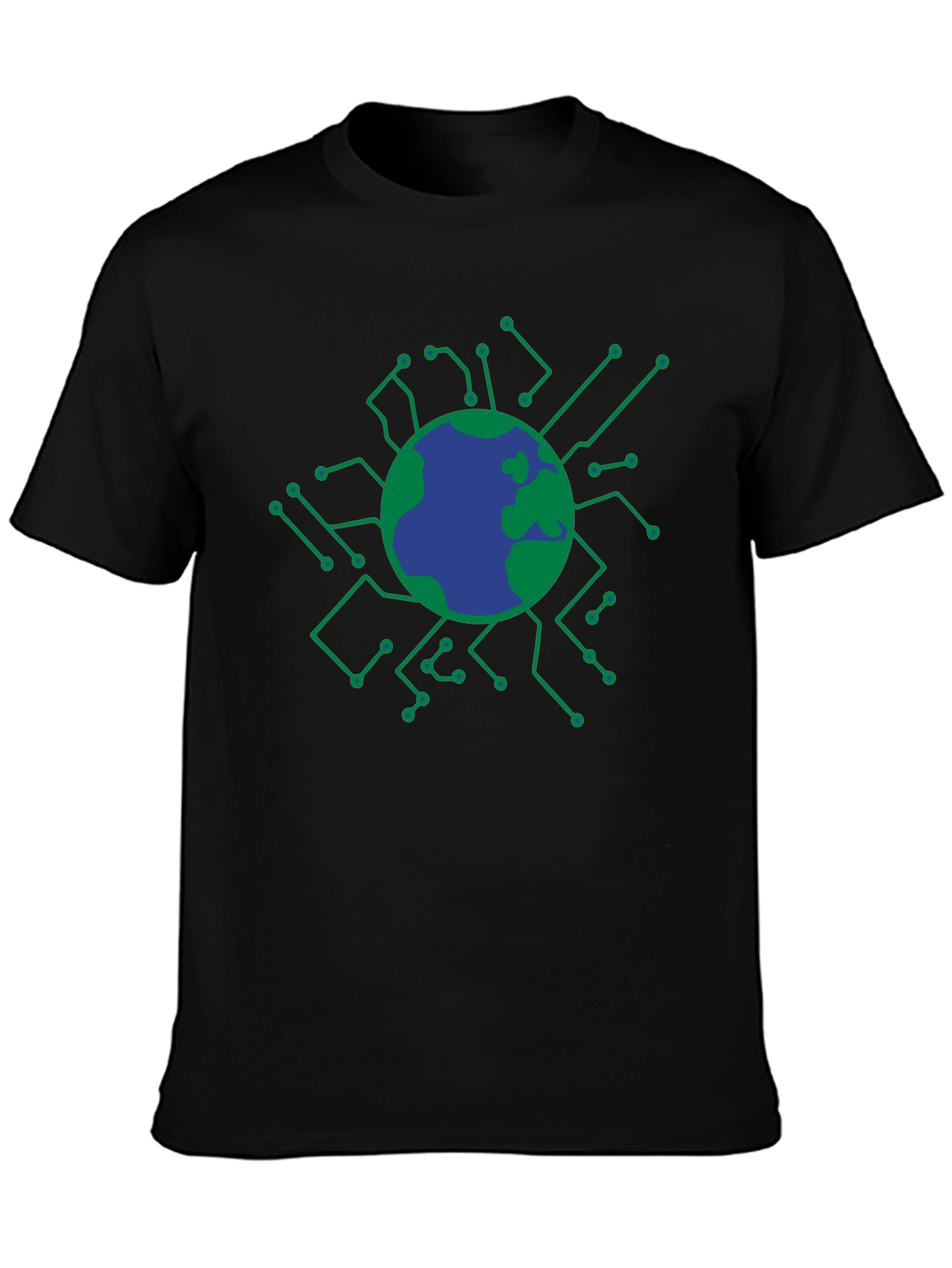 Tech Earth Graphic T-Shirt - Black