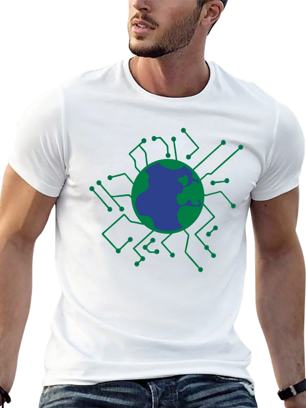Tech Earth Graphic T-Shirt - Black
