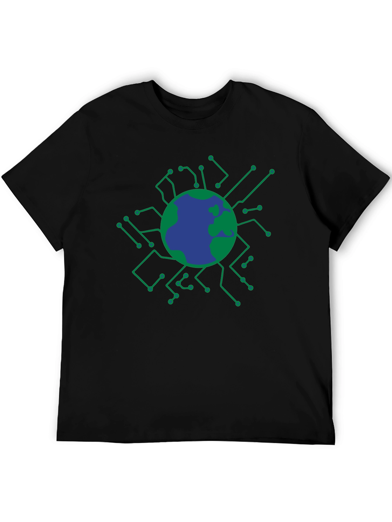 Tech Earth Graphic T-Shirt - Black