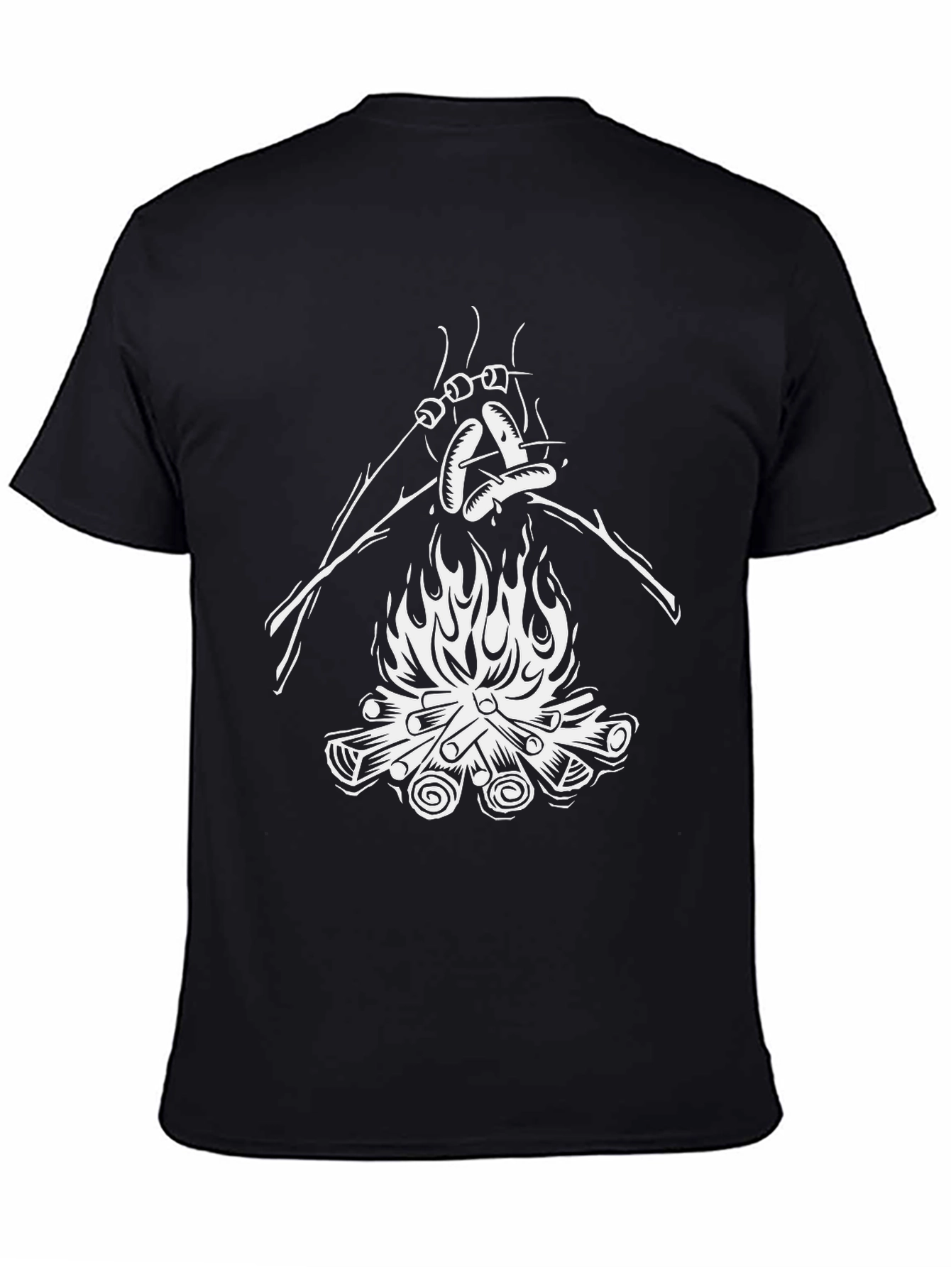 Campfire Roasting T-Shirt - Black Cotton Tee