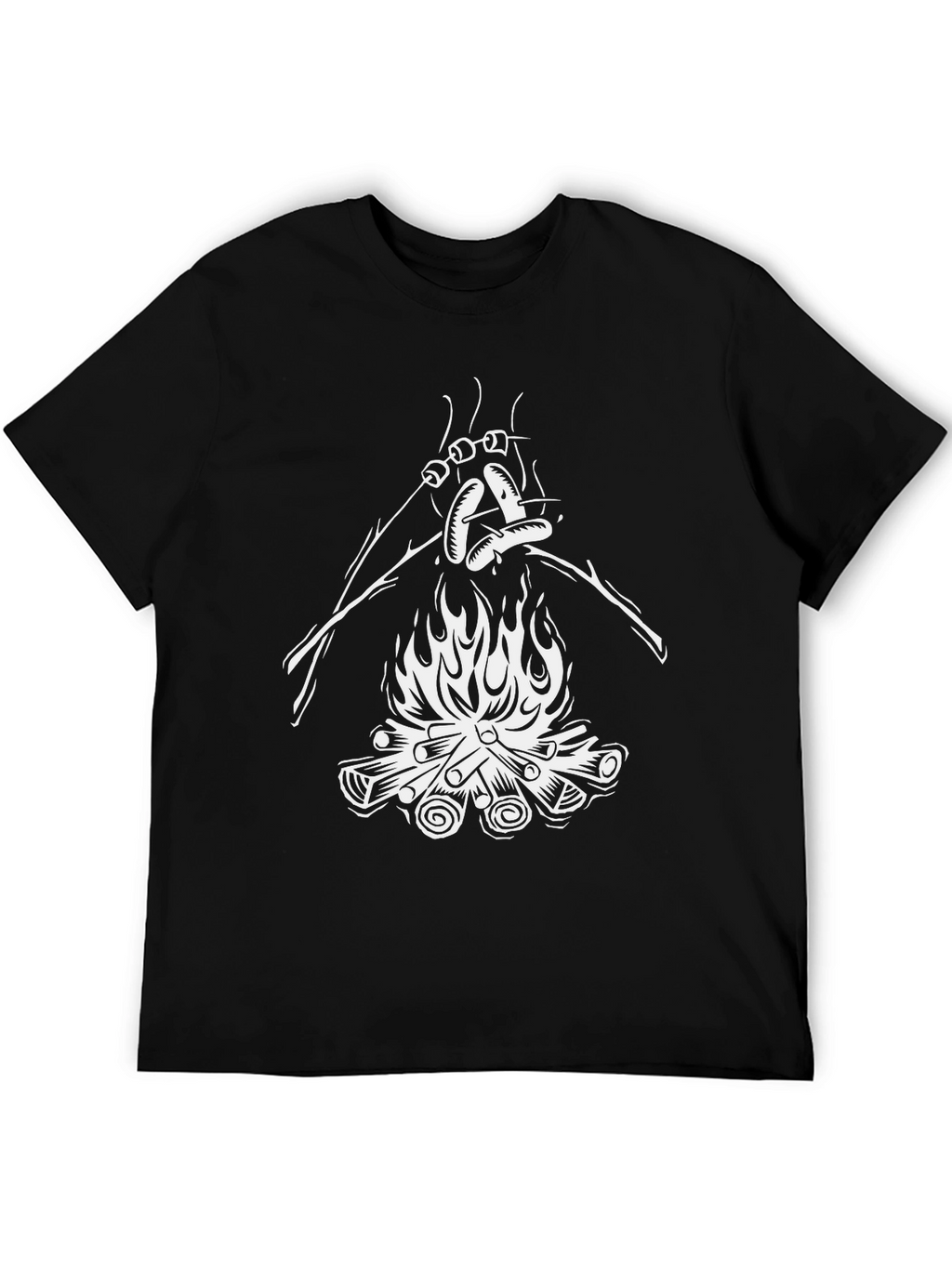 Campfire Roasting T-Shirt - Black Cotton Tee