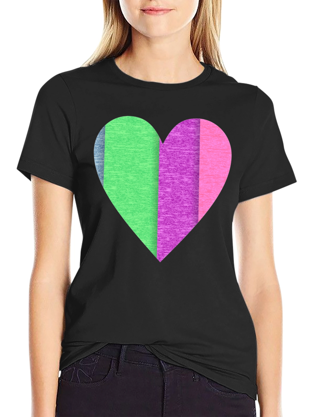 Colorful Heart Graphic T-Shirt