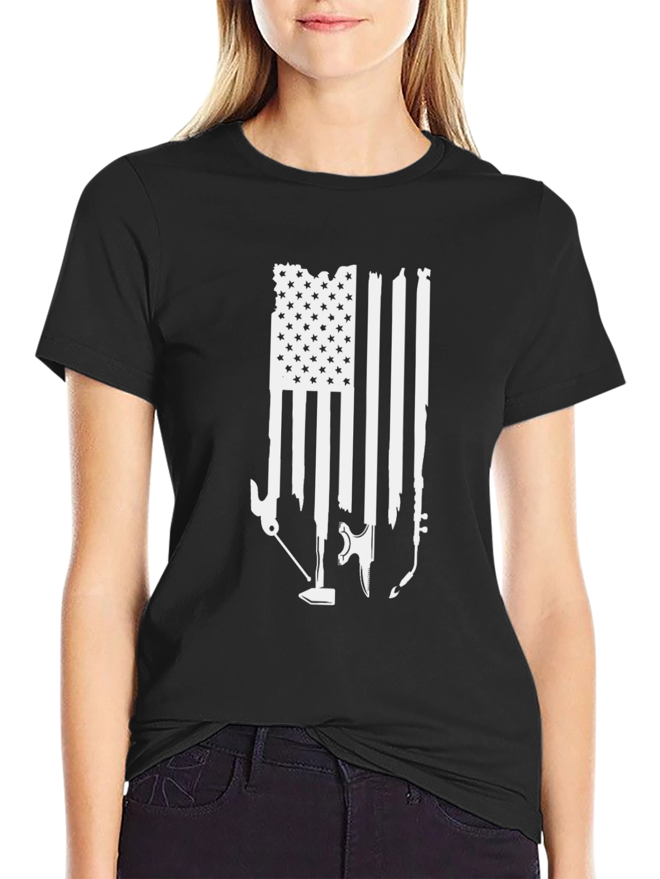 American Flag Tools Graphic T-Shirt