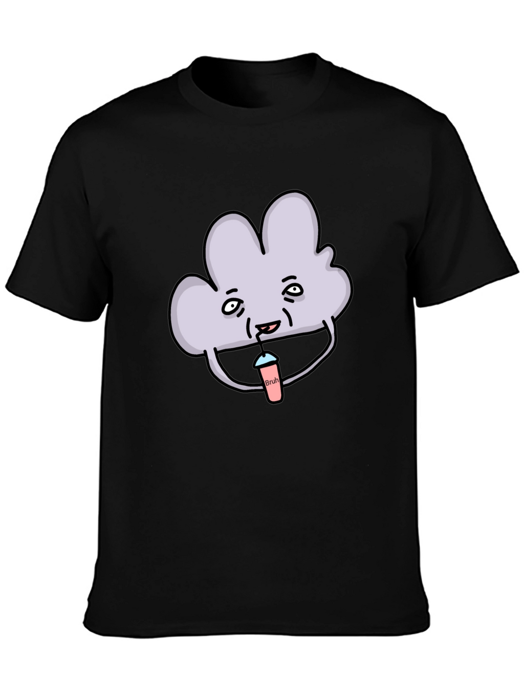 Mens Black T-Shirt - Cloud Bruh Design