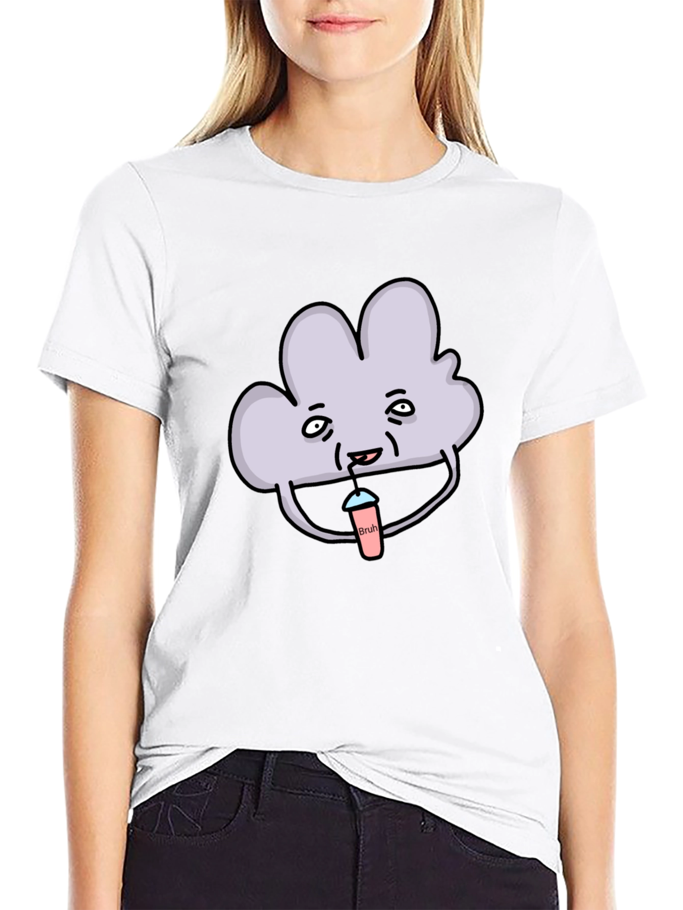 Mens Black T-Shirt - Cloud Bruh Design