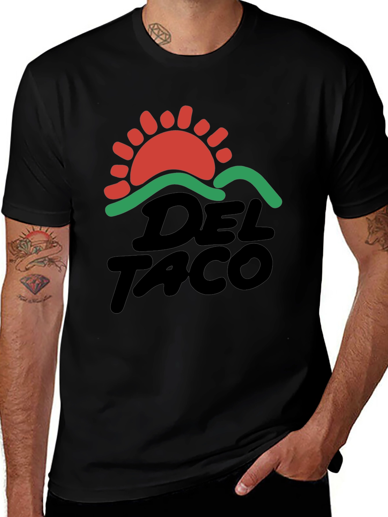 Del Taco Graphic T-Shirt Black Cotton Blend