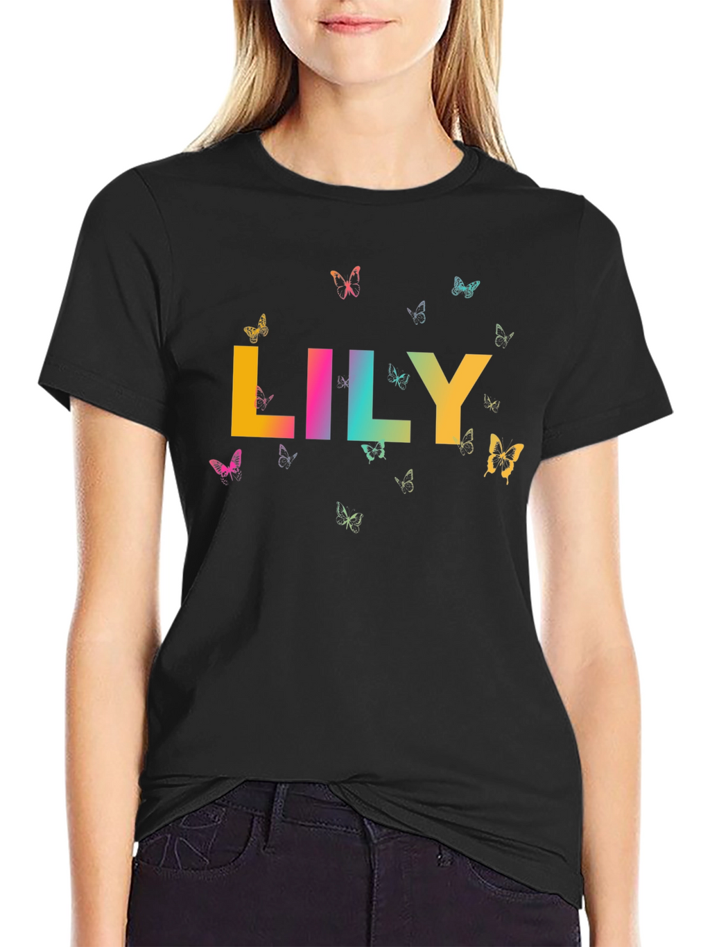 Personalized Lily Butterfly Graphic Tee