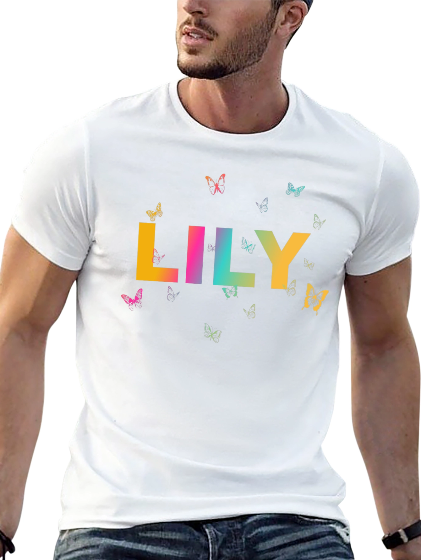 Personalized Lily Butterfly Graphic Tee