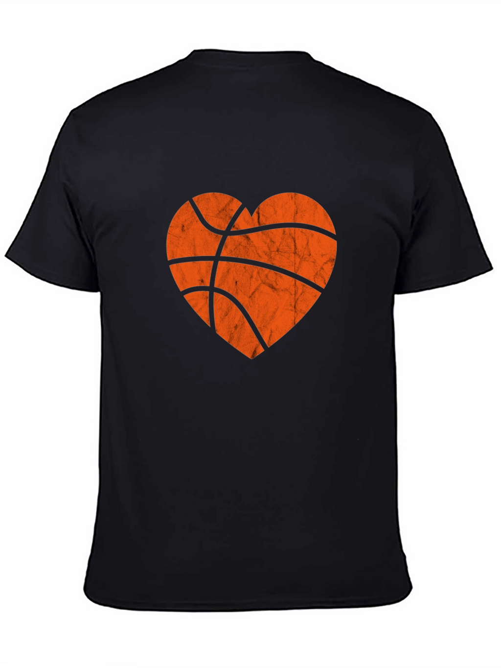 Basketball Heart Graphic Tee - Black