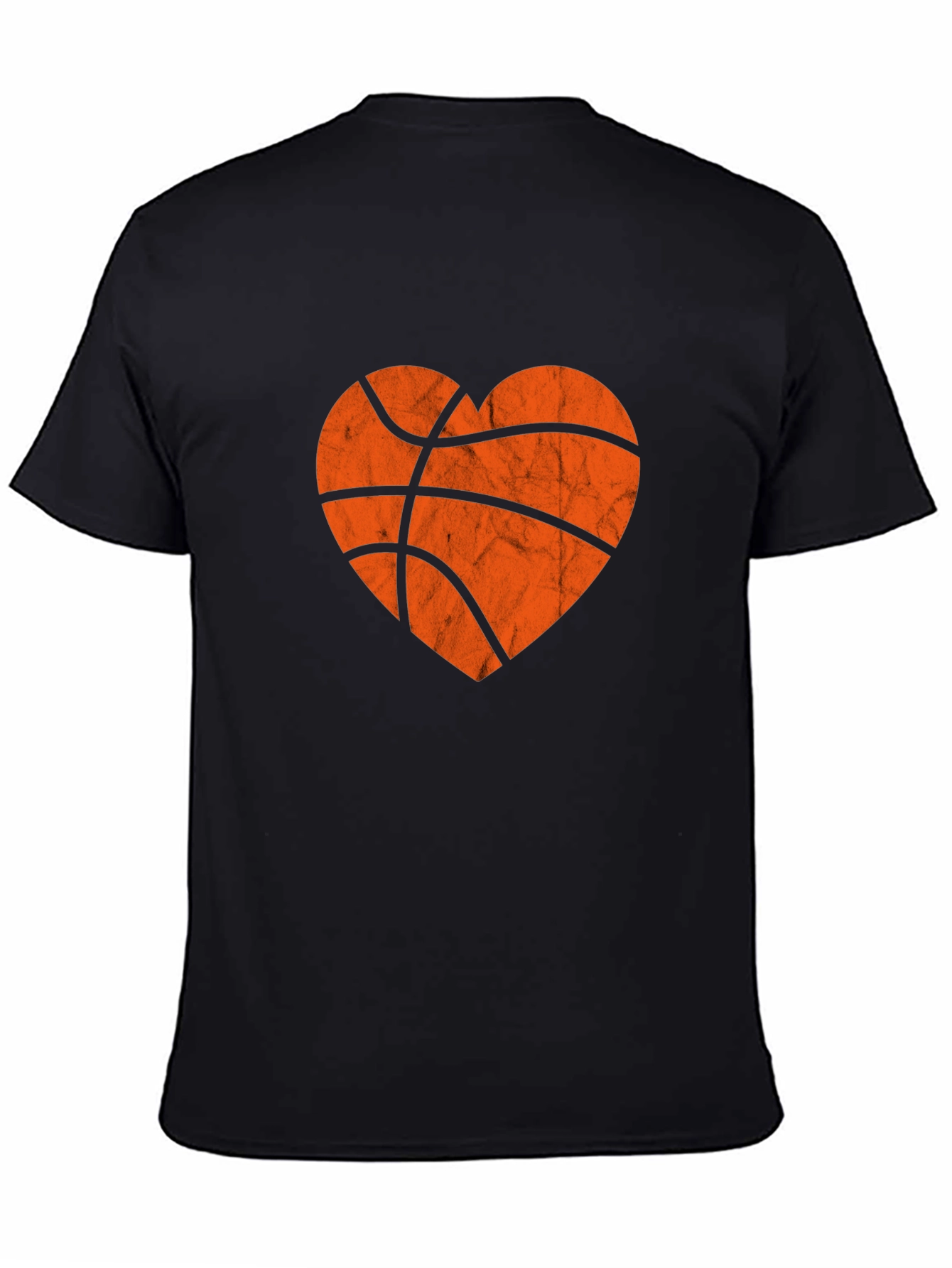 Basketball Heart Graphic Tee - Black