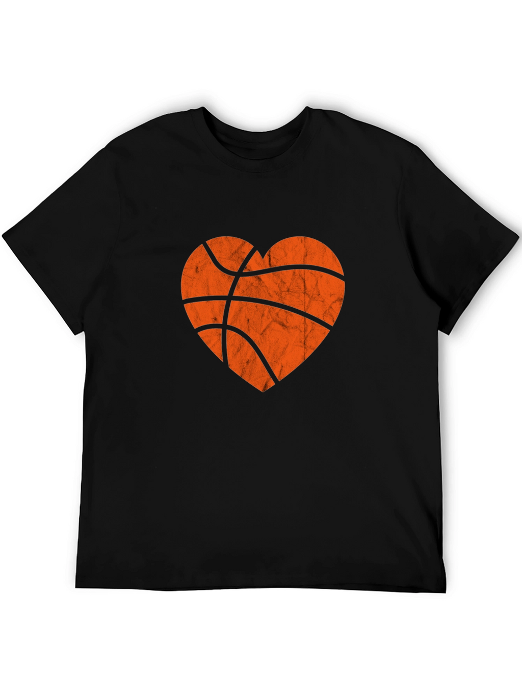 Basketball Heart Graphic Tee - Black