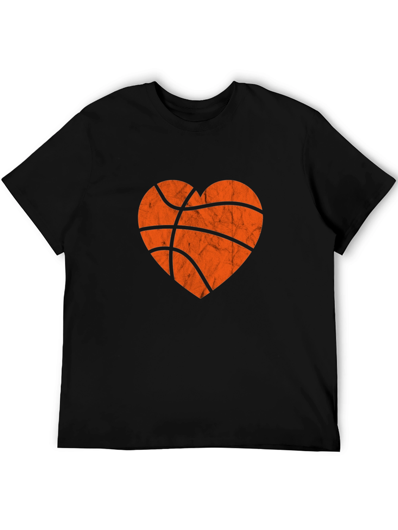 Basketball Heart Graphic Tee - Black