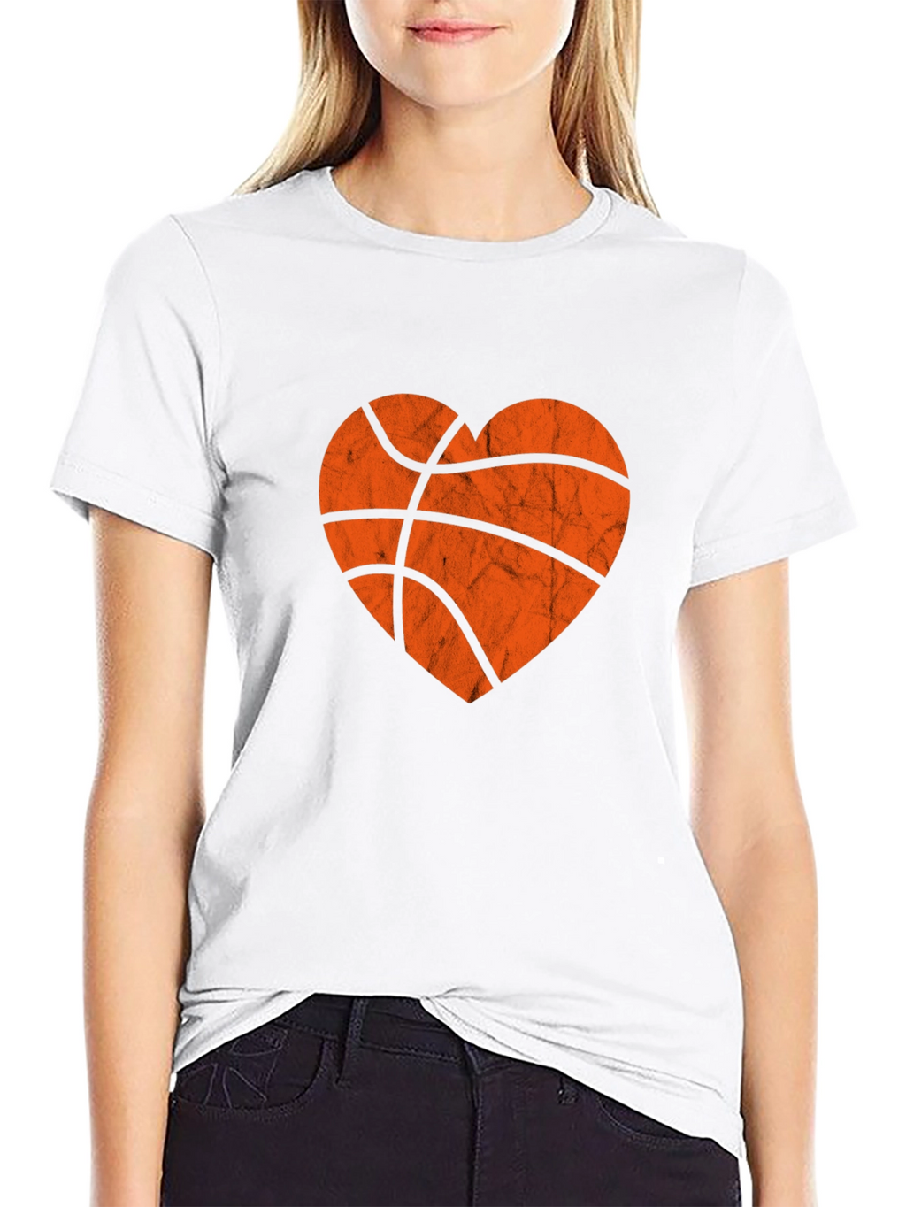Basketball Heart Graphic Tee - Black