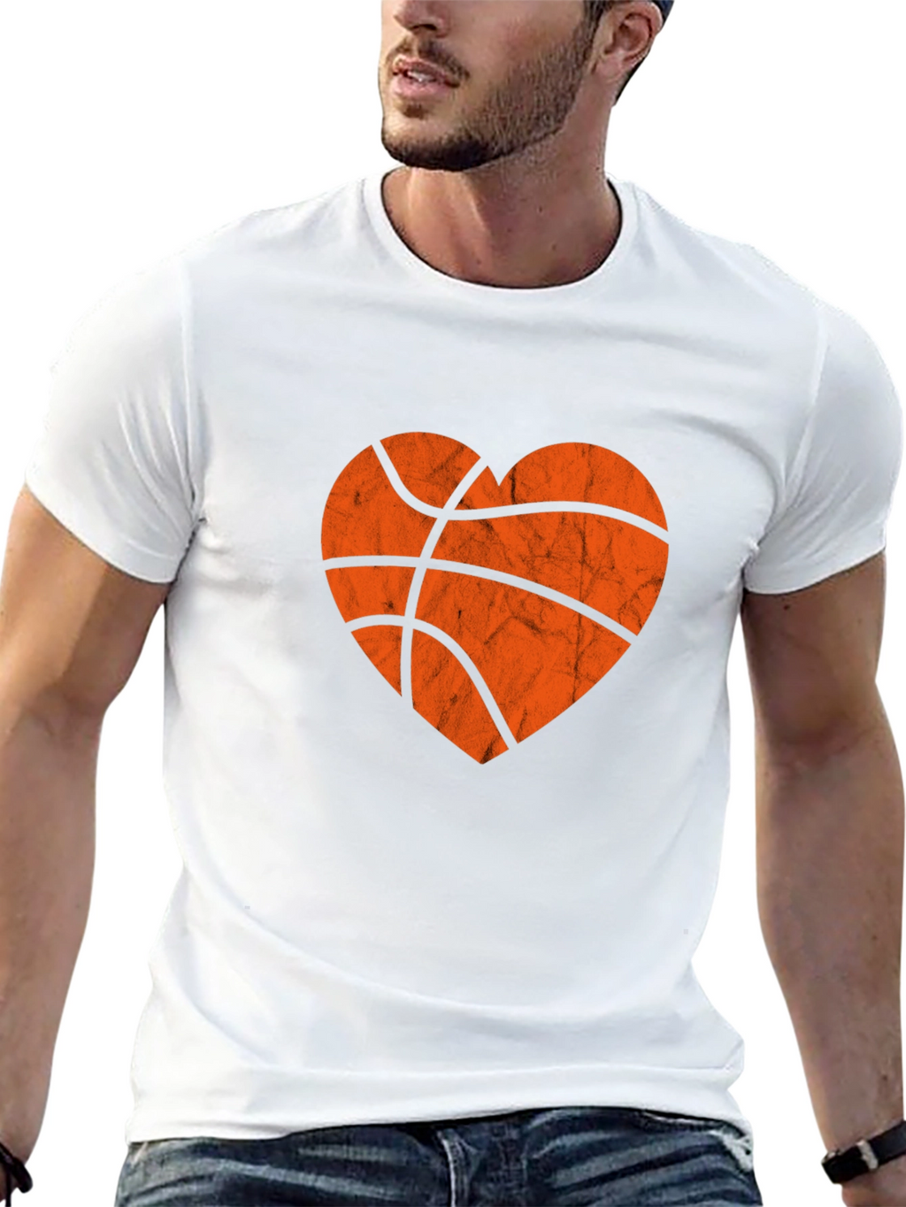 Basketball Heart Graphic Tee - Black