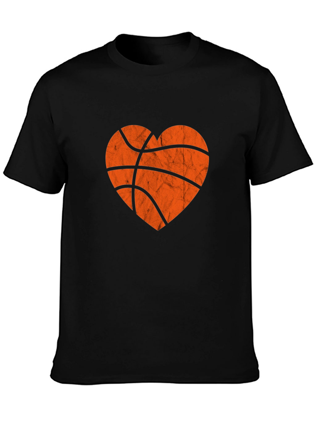 Basketball Heart Graphic Tee - Black