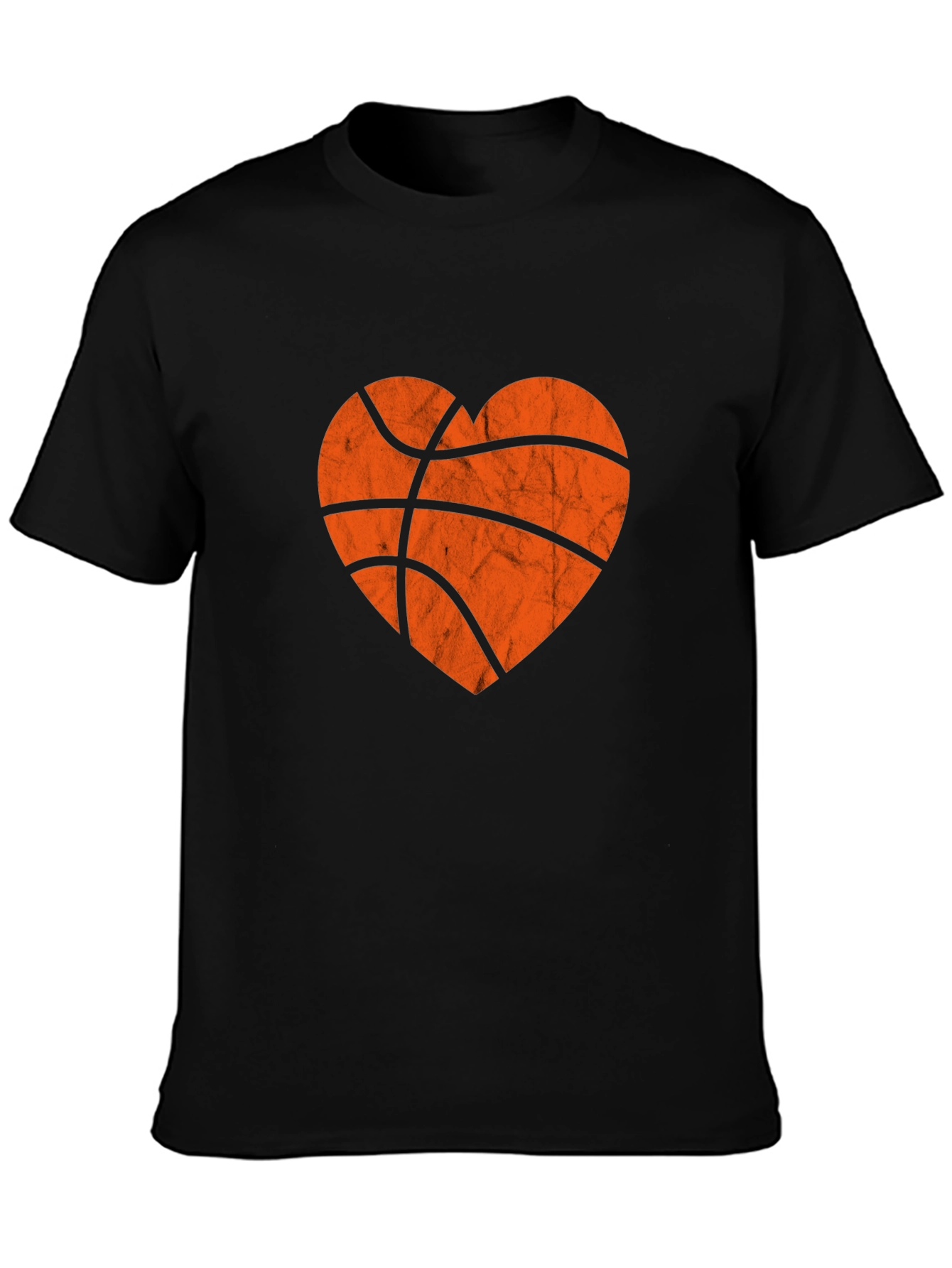 Basketball Heart Graphic Tee - Black