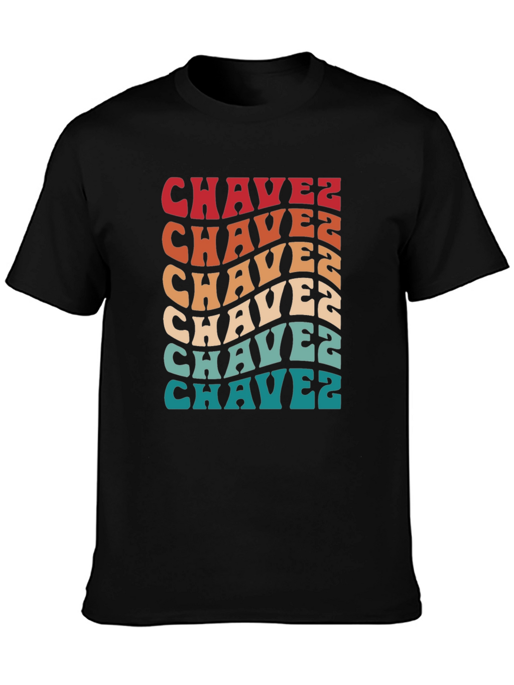 Retro Chavez T-Shirt - Groovy Wavy Text Design