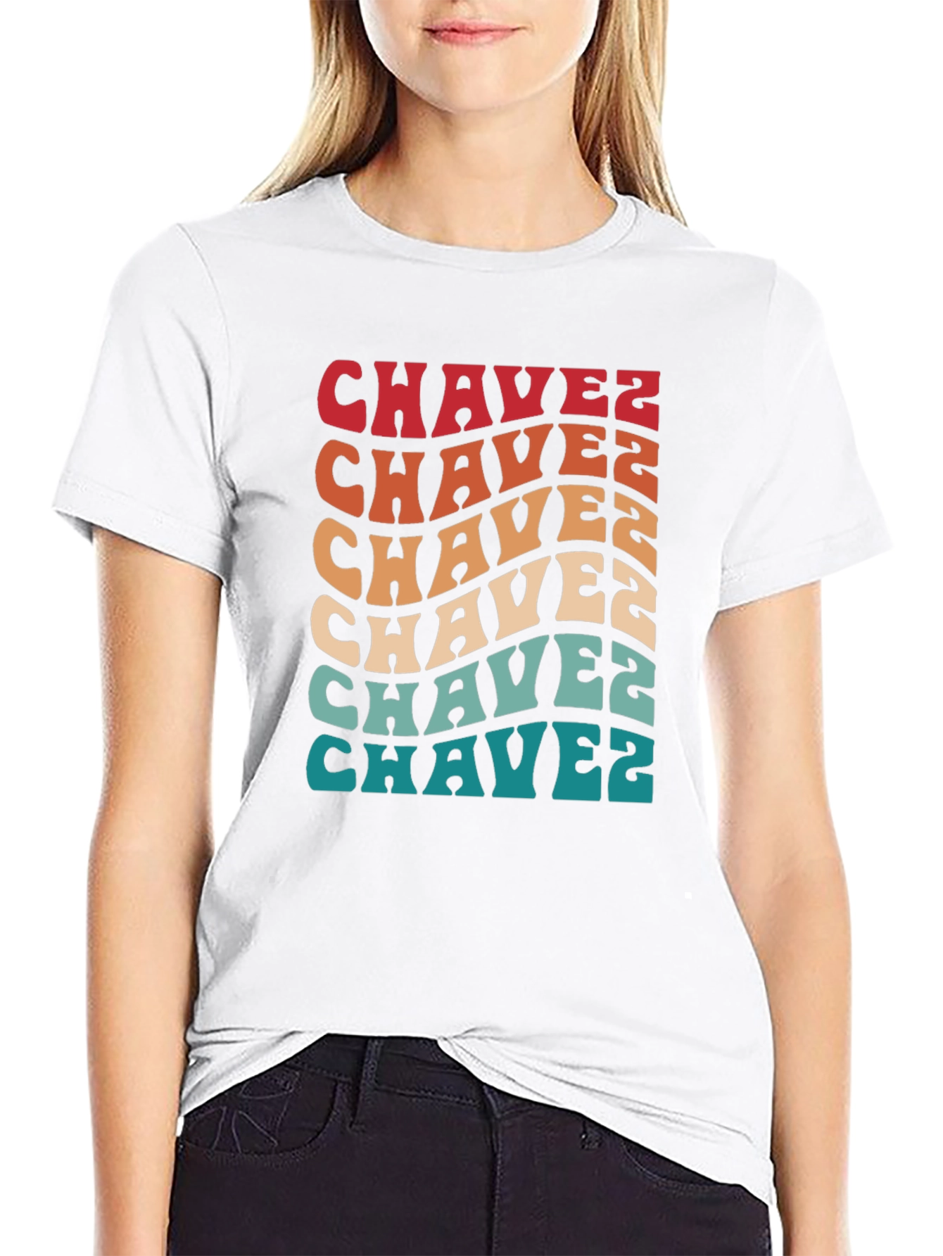 Retro Chavez T-Shirt - Groovy Wavy Text Design