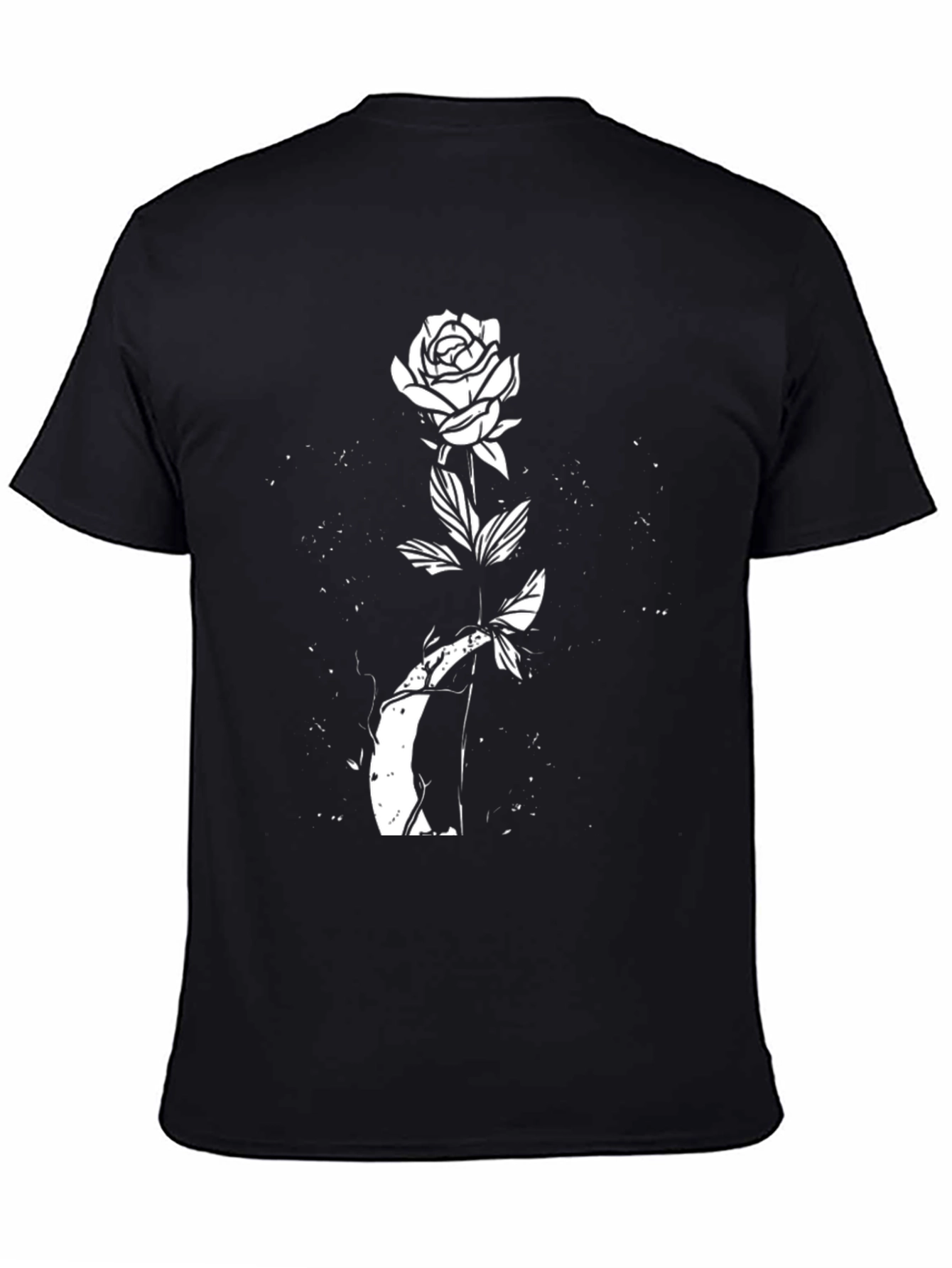 Black Rose Graphic T-Shirt - Unique Floral Design