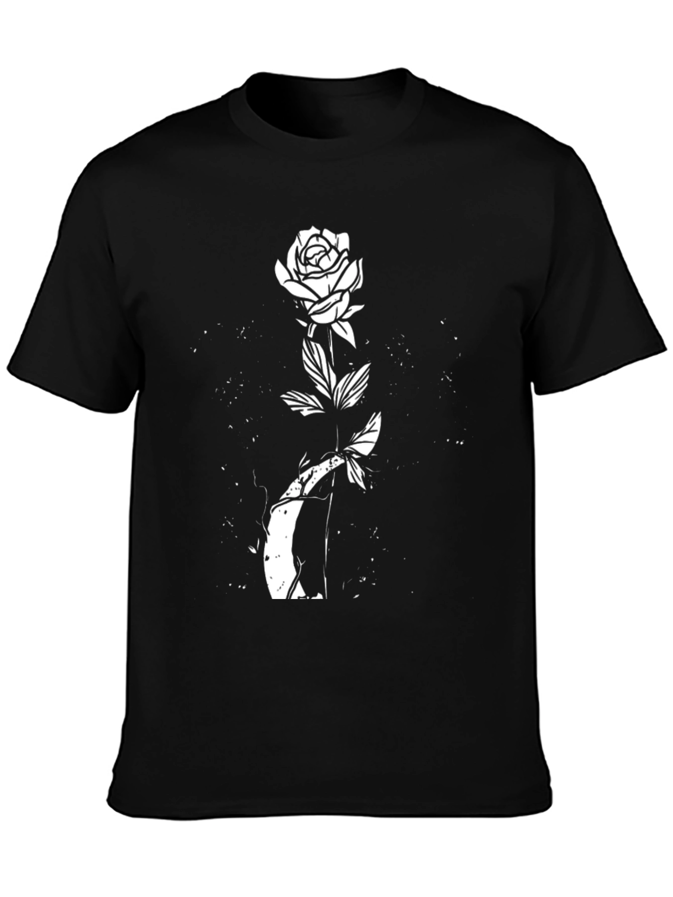 Black Rose Graphic T-Shirt - Unique Floral Design