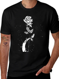 Black Rose Graphic T-Shirt - Unique Floral Design