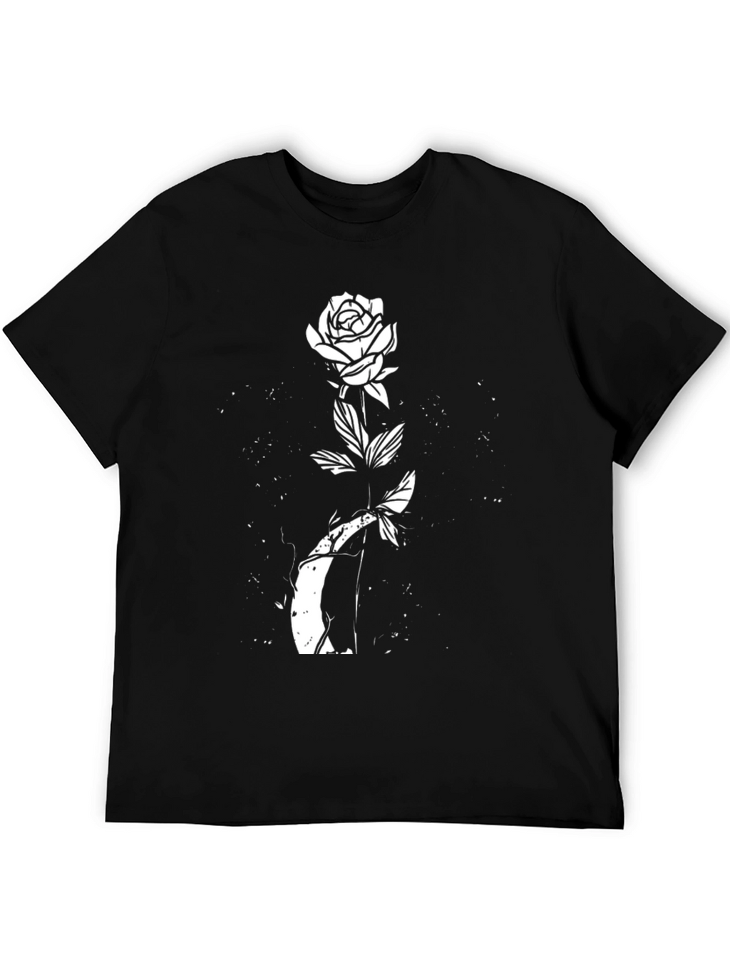 Black Rose Graphic T-Shirt - Unique Floral Design