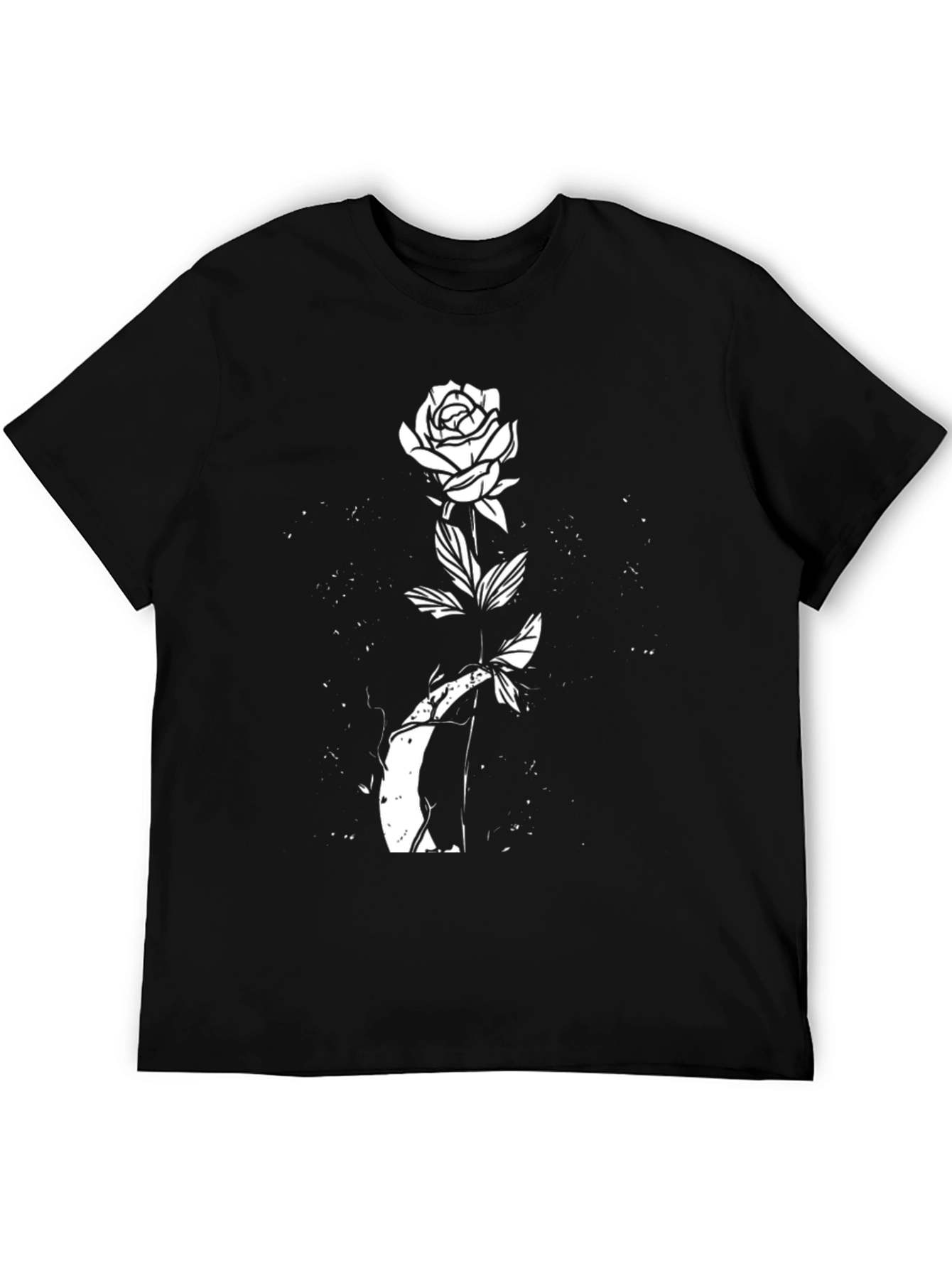 Black Rose Graphic T-Shirt - Unique Floral Design
