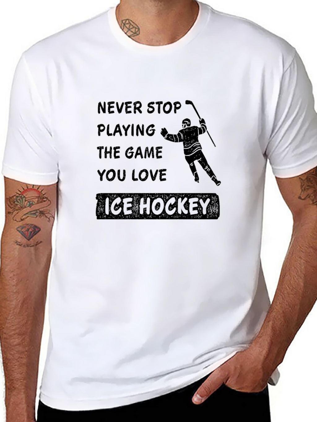 Ice Hockey Never Stop Playing T-Shirt