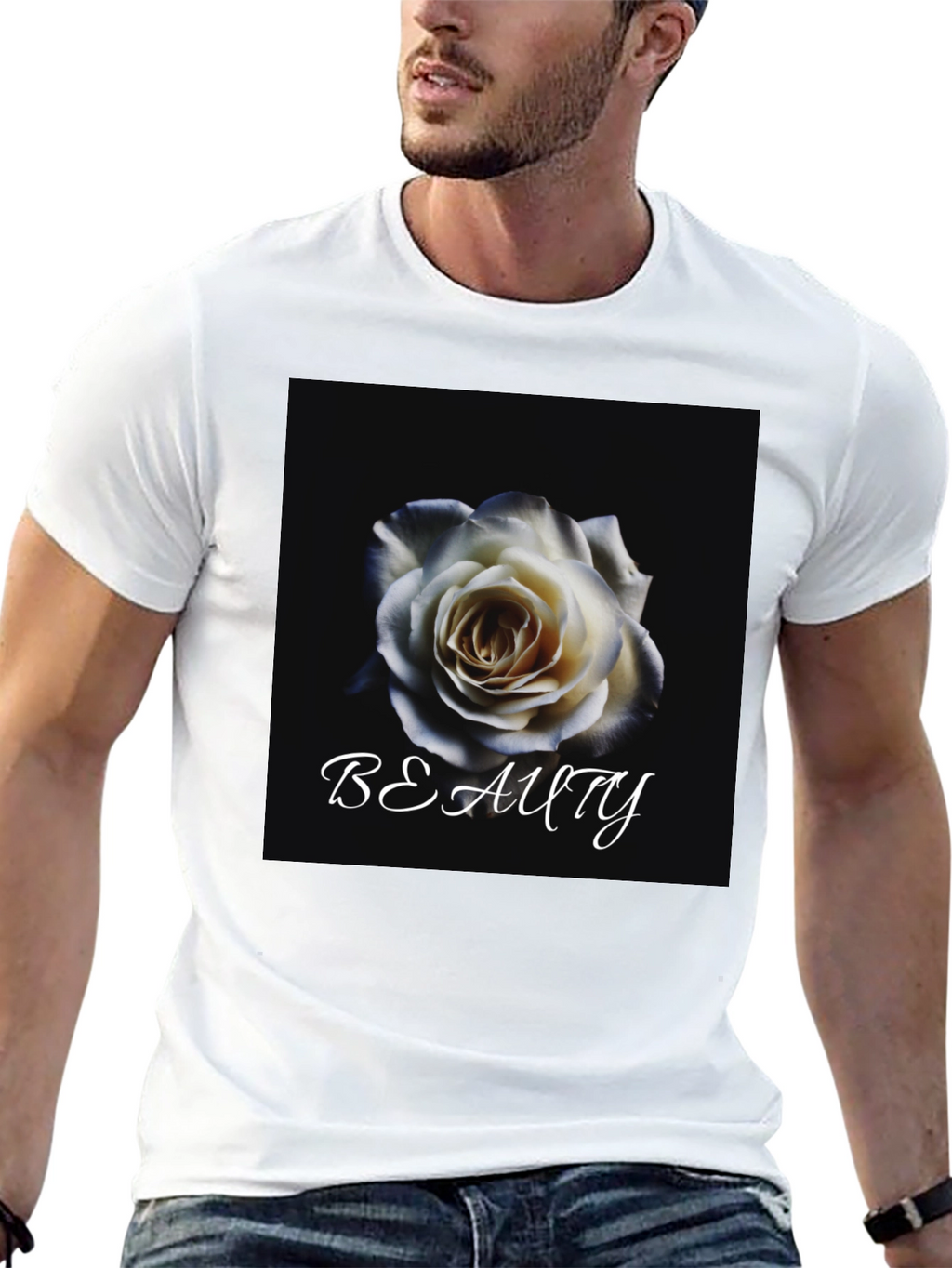 Beauty Rose Graphic T-Shirt - Elegant Floral Design