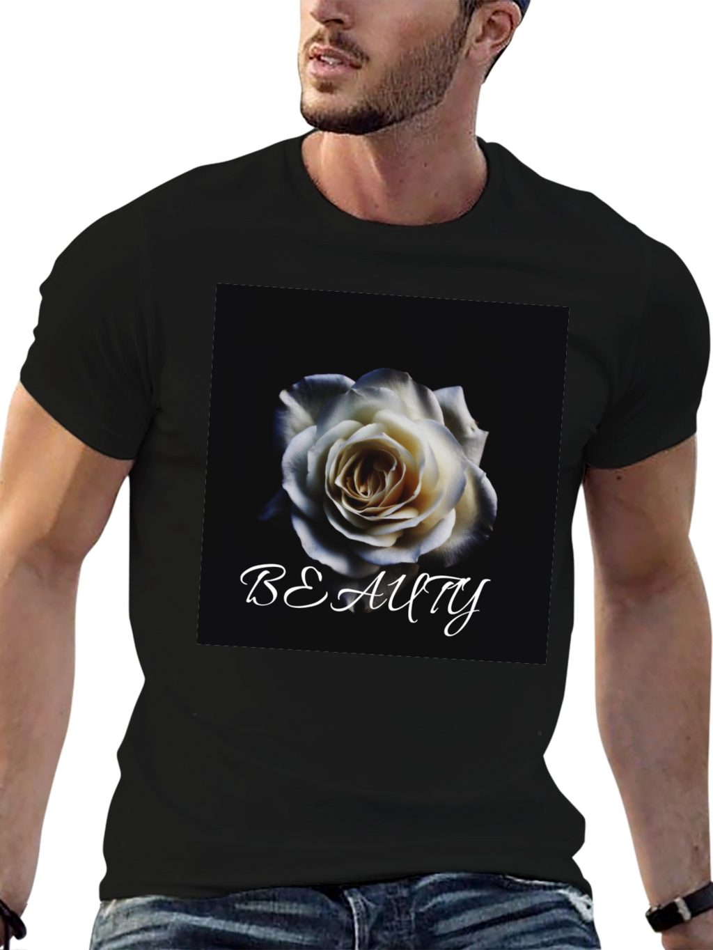 Beauty Rose Graphic T-Shirt - Elegant Floral Design