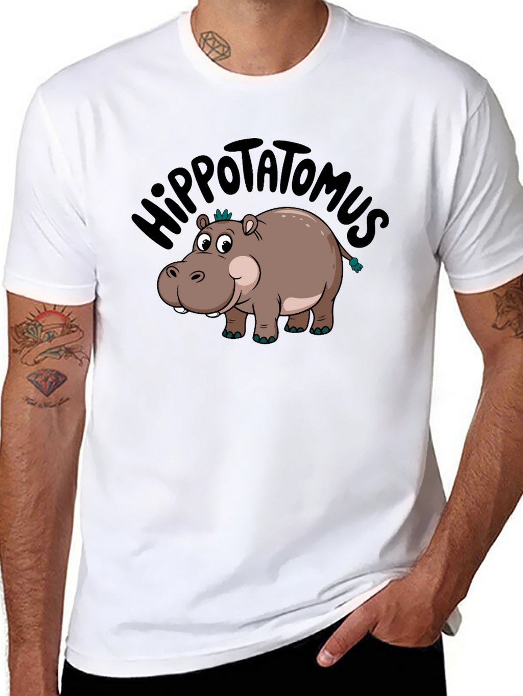 Hippo-tatomus T-Shirt: Funny Cartoon Graphic Tee