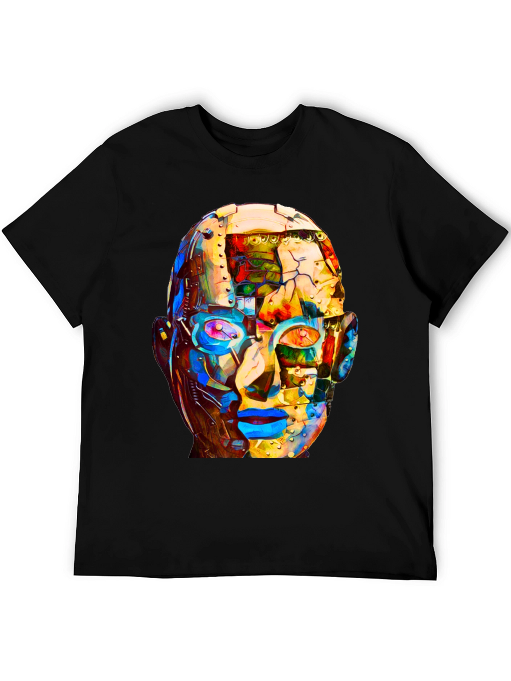 Abstract Robot Head Graphic T-Shirt