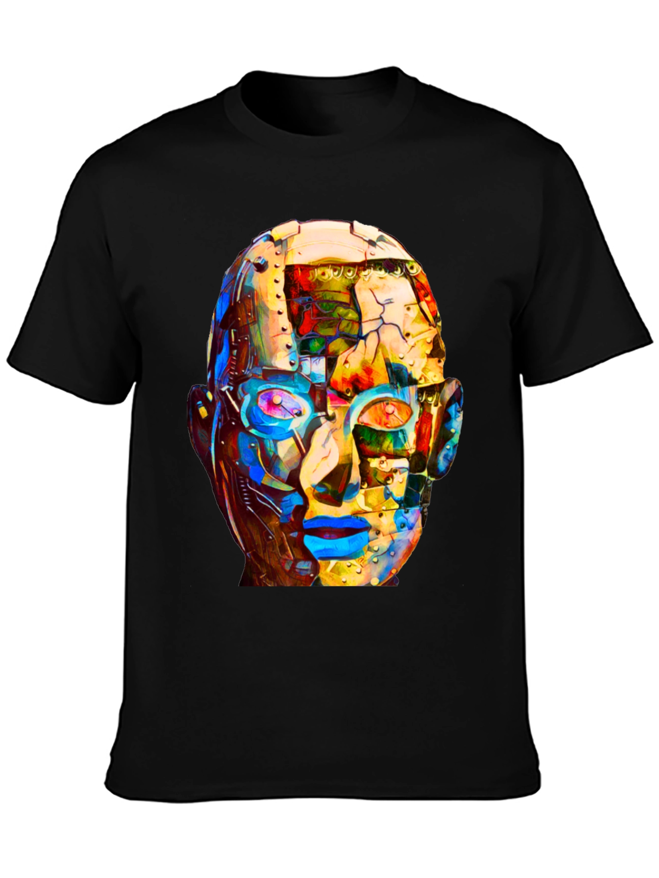 Abstract Robot Head Graphic T-Shirt