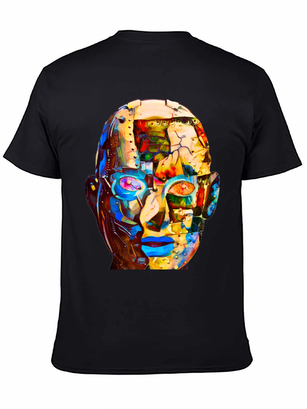 Abstract Robot Head Graphic T-Shirt
