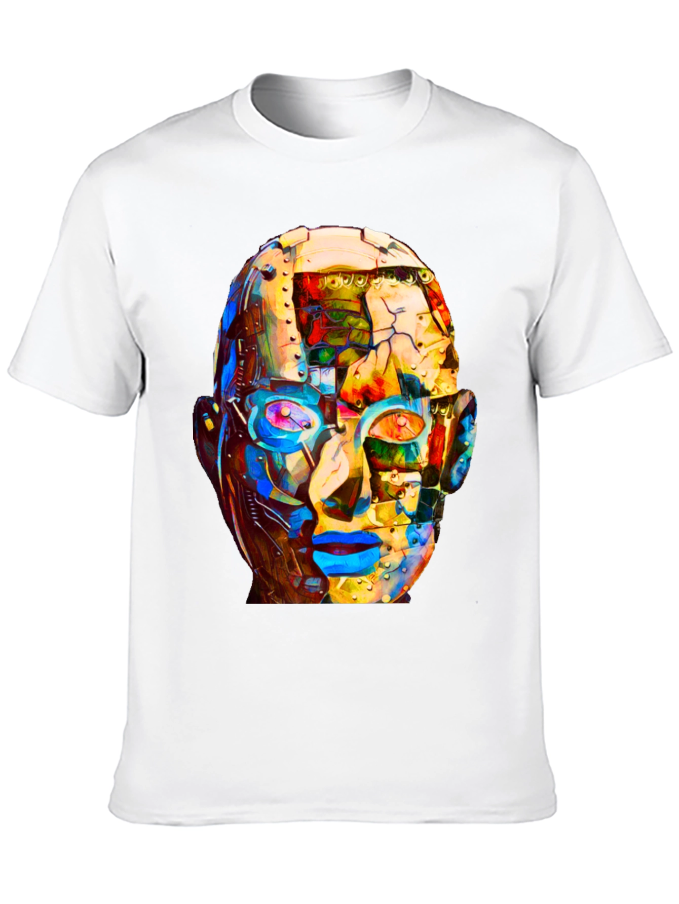 Abstract Robot Head Graphic T-Shirt