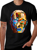 Abstract Robot Head Graphic T-Shirt