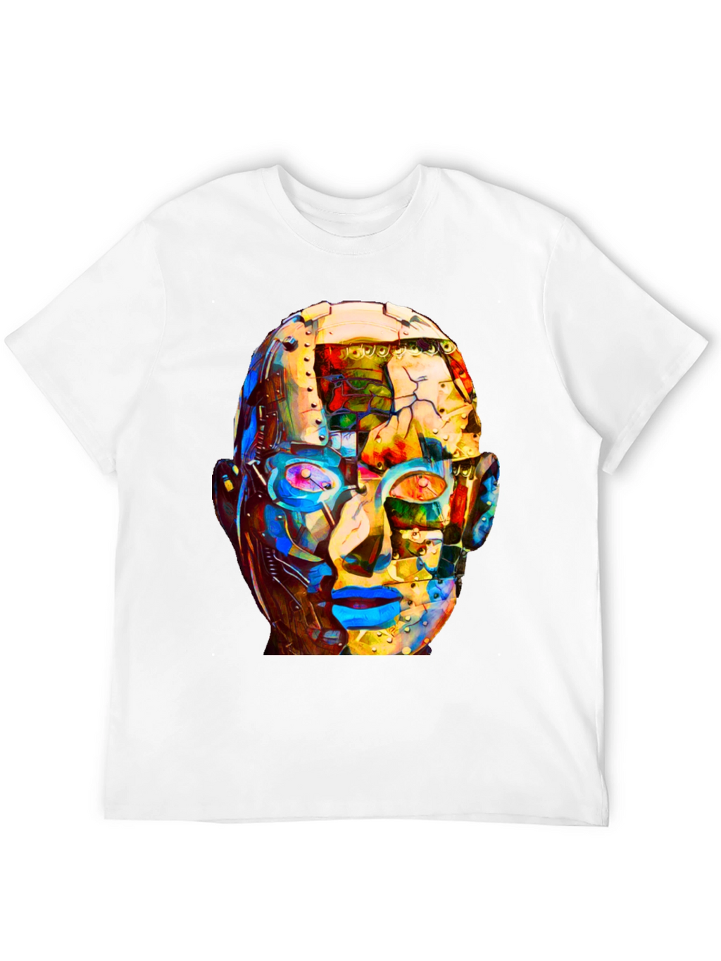 Abstract Robot Head Graphic T-Shirt