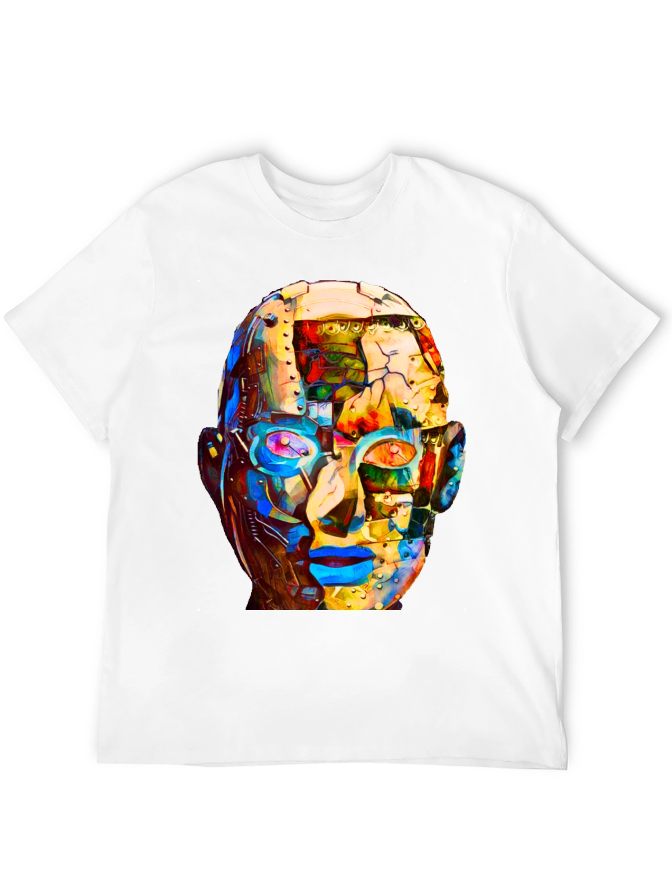 Abstract Robot Head Graphic T-Shirt